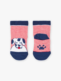 Baby boy striped socks with dog print BABASTIEN / 21H4BG11SOQ720