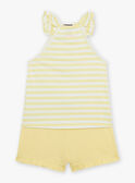 Yellow and white jersey tank top and shorts FRUBETTE / 23E2PFU3ENS001