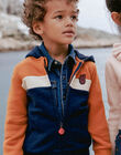 Navy blue and orange hoodie child boy CABOTAGE / 22E3PG71GILE414