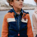 Navy blue and orange hoodie child boy
