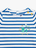 Royal blue T-shirt with stripes print FAROLIVIER / 23E1BGS1TMCC209