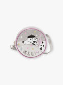 Baby girl's round silver shoulder bag with Dalmatian motif BEBAGETTE / 21H4PF21BES956
