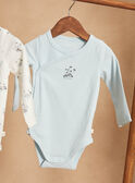 Set of 2 ice blue and ecru bodysuits in organic cotton GOMPEL / 23H0NGB1BOD219