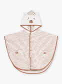 Beige hooded bathing cap with stripe print GEJOËL / 23H5BG11CDB080