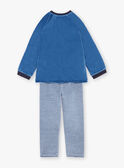 Boy's pyjama T-shirt and pants navy blue and white BEDINAGE / 21H5PG65PYJ208