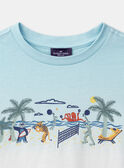 Blue and White Beach T-shirt KLIPLAGE / 24E3PGR2TMC000