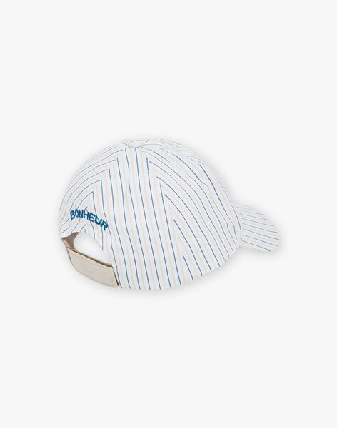 Beige and blue striped print cap FRECASAGE / 23E4PGI2CHA000