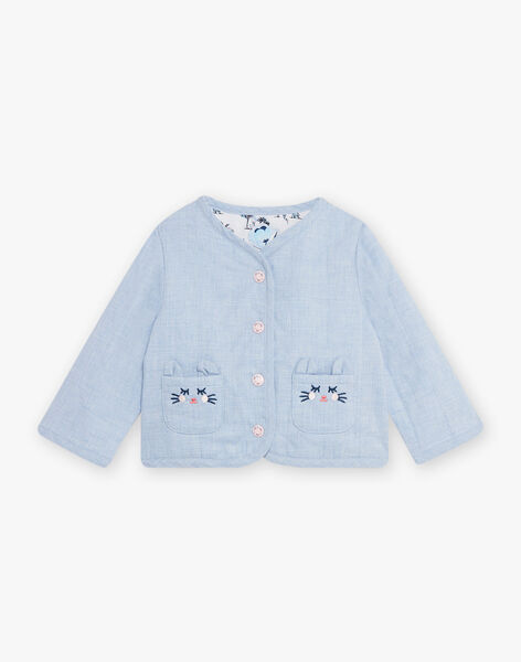Baby girl sky blue quilted cardigan CANADINE / 22E1BFK2CAR721