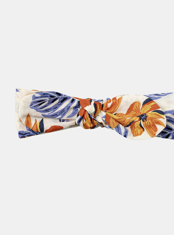 White headband with multicoloured flowers and fish print KAZELIE / 24E4BFS1BAN001
