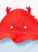 Red reversible UV protection bathing hat with 3D animated clips KISCOTT / 24E4BGG1CHAF524
