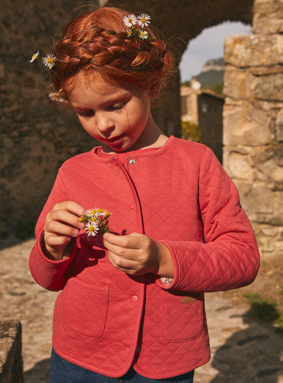 Reversible red quilted tube-knit jacket KICARDETTE / 24E2PFC2CAR410