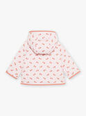 Pale pink quilted hooded coat with flower print. FIMARIE / 23E1BF51VESD319
