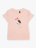Pale pink t-shirt with parrot print FITETETTE / 23E2PFD2TMCD300
