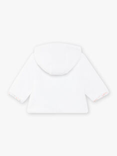 White velvet hooded jacket for girls CORENTINE / 22E0CFC1VES000