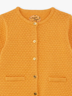 Girl's mustard knitted cardigan BRODIGETTE1 / 21H2PFB3CARB106