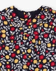 Baby girl's navy blue blouse with flowery print BAELISE / 21H1BF51BOD070