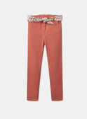 Red trousers with a floral belt KROPATETTE / 24E2PFE1PANE415