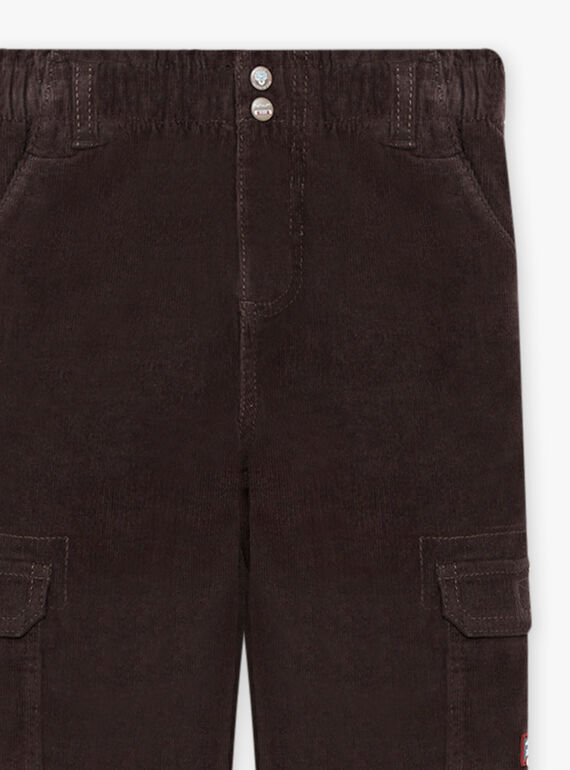 Child boy black velour multi-pocket pants BOROAGE / 21H3PGO2PAN814