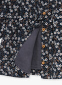 Slate blue floral corduroy dress GAROSELINE / 23H1BFR2ROBC203