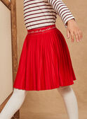 Red jersey pleated skirt 