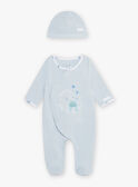 Baby boy baby octopus romper in blue tubic and its cap COLE_B / 22E0NGI1GREC227