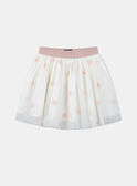 White tulle skirt with pink flowers KRISTETTE 1 / 24E2PFB1JUP001