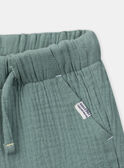 Dark Turquoise Double Gauze Cotton Shorts KAVICTOR / 24E1BGR1SHOG600