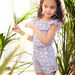 Child girl flowery print jumpsuit