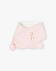 Baby girl light pink scarf with pompons BIPRECIEUSE / 21H4BFD1ECH321