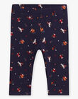 Navy blue leggings with fancy print DAOMY / 22H4BFX1CAL070