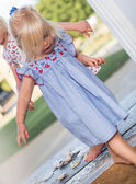 Baby girl embroidered dress and boomer set in checkered seersucker CAFABIENNE / 22E1BF81ROB208