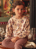 Beige floral print sweater GUPULETTE / 23H2PFH1PUL080