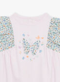 Pink nightdress with butterfly print FLODETTE / 23E5PF32CHN328