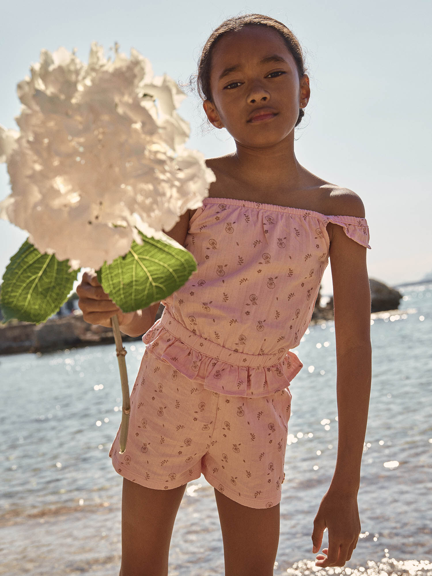 Blush floral print jumpsuit Girl Sergent Major