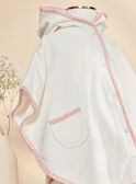 Off white floral bath cape with cat head hood and 3D ears FECERISE / 23E5BF21CDB001