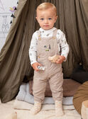 Beige overalls with fancy print baby boy BADARWIN / 21H1BG21SALA013