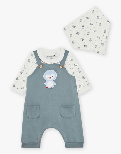 Baby bodysuit, overalls and bib set DOLPH / 22H0CGI2ENS216