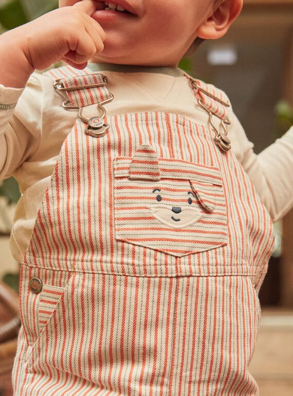 Vanilla long dungarees with stripe print GABILLY / 23H1BG71SAL114