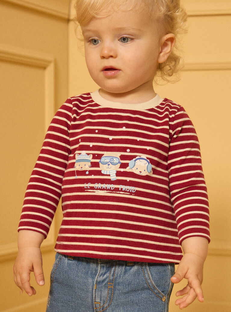 Burgundy TEE SHIRT LS LASAMUEL / 24H1BGR1TML501