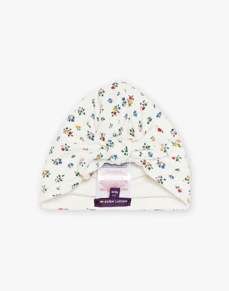 Ecru turban hat with floral print DAEVE / 22H4BFE1BON001