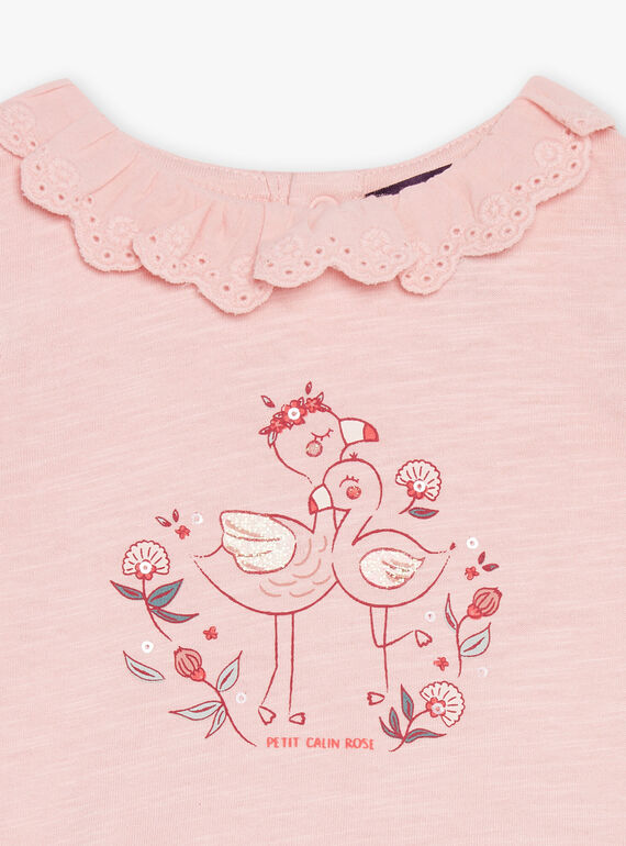 Pink flamingo blush t-shirt FAWILLOW / 23E1BFQ1TEED300