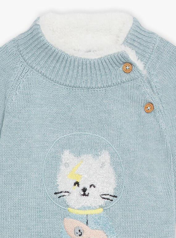 Medium turquoise knit sweater DAUGO / 22H1BGZ2PUL219