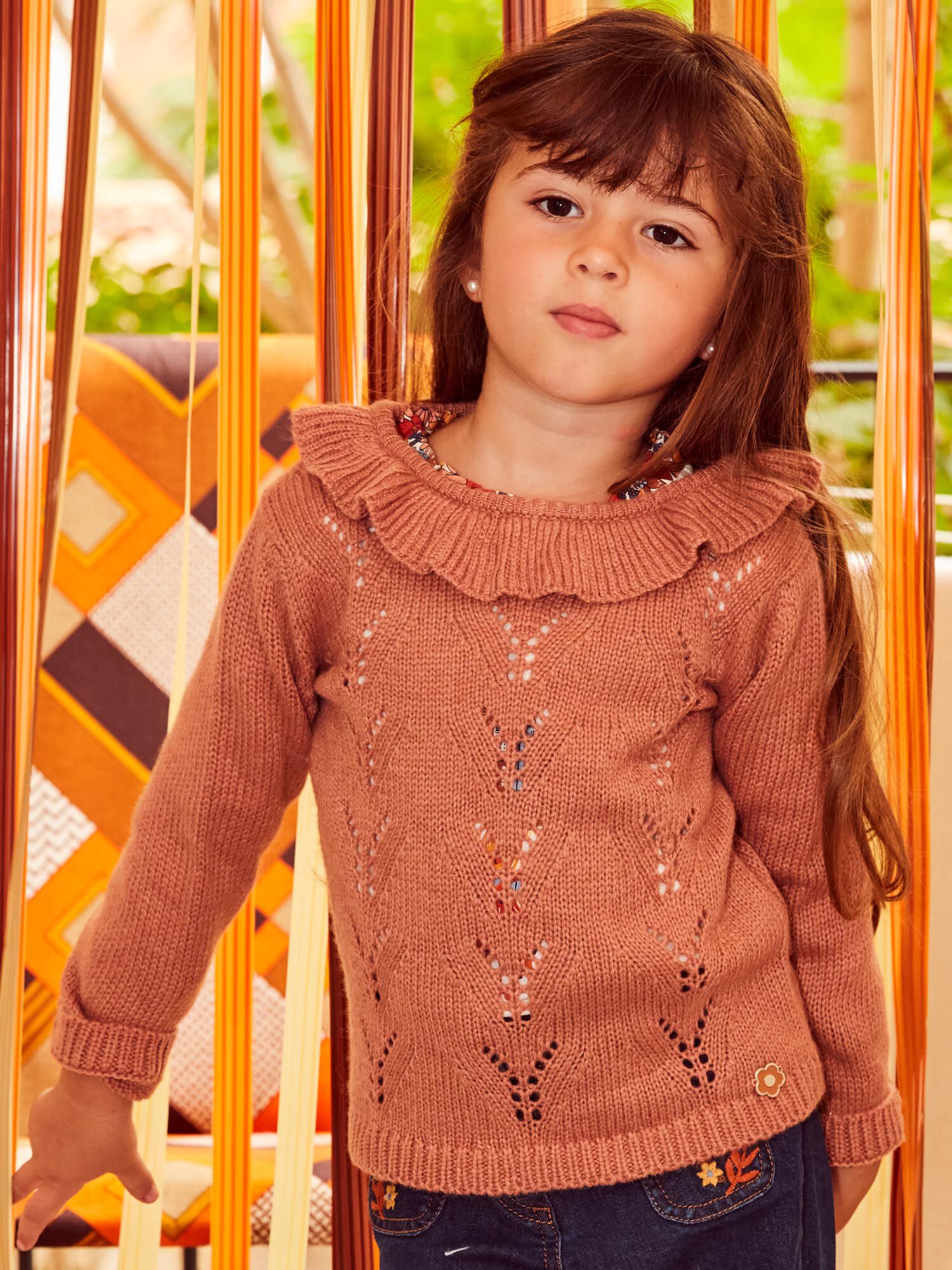 Pink fancy knit sweater