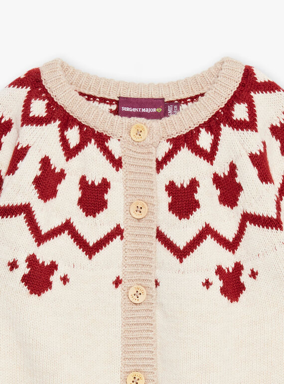 Red and beige knit cardigan DAPIERRE / 22H1BGX1GILF512