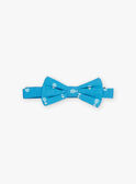 Blue satin bow tie with fancy print FREPAPAGE / 23E4PGI1NOEC218