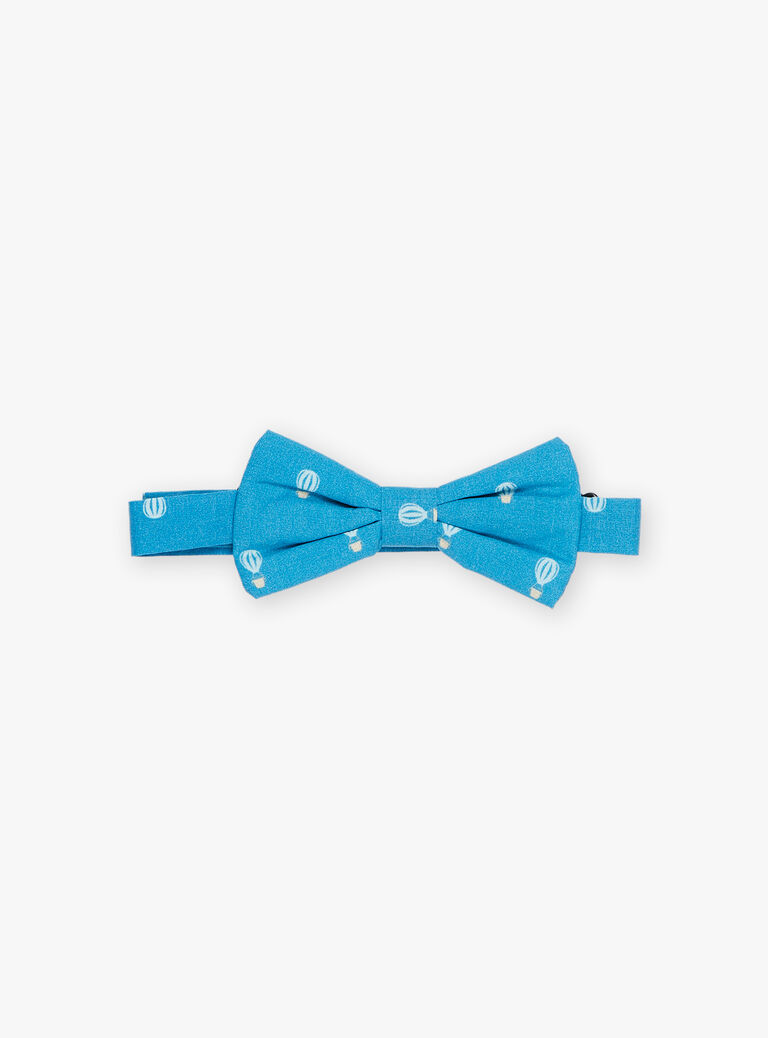 Blue satin bow tie with fancy print Blue satin bow tie with fancy print FREPAPAGE / 23E4PGI1NOEC218