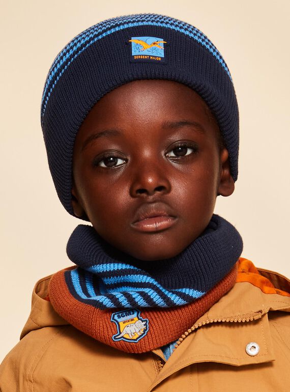 Two-toned striped print knit cap FRANAGE / 23E4PG52BON713