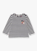 Baby Boy's White and Navy Stripe T-Shirt BAFLORIS / 21H1BG51TML001