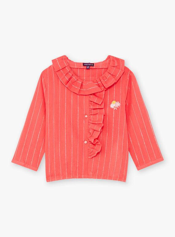 Pink blouse with ruffled collar, child girl TAYEGETTE / 20E2PFZ2CHEF503