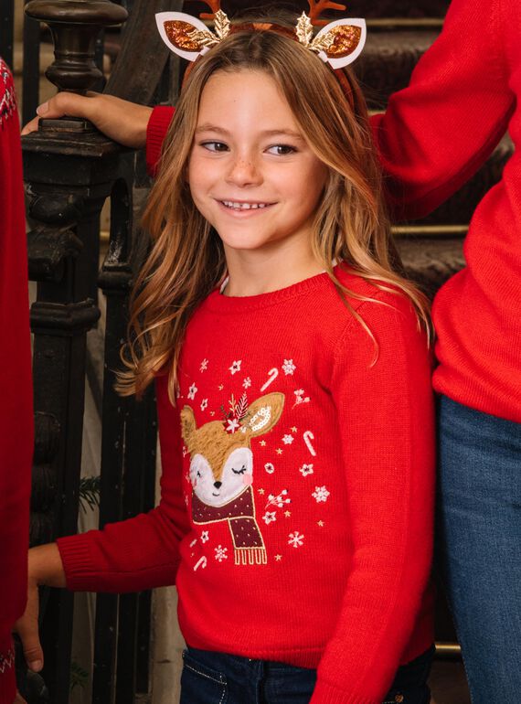 Christmas sweater knitted with deer DOUPULETTE / 22H2PF91PUL050